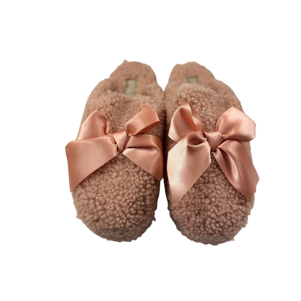 UGG W Addison Sunset Tan Faux Shearling Bow Mules Slippers 1020038 Mens 10 NEW